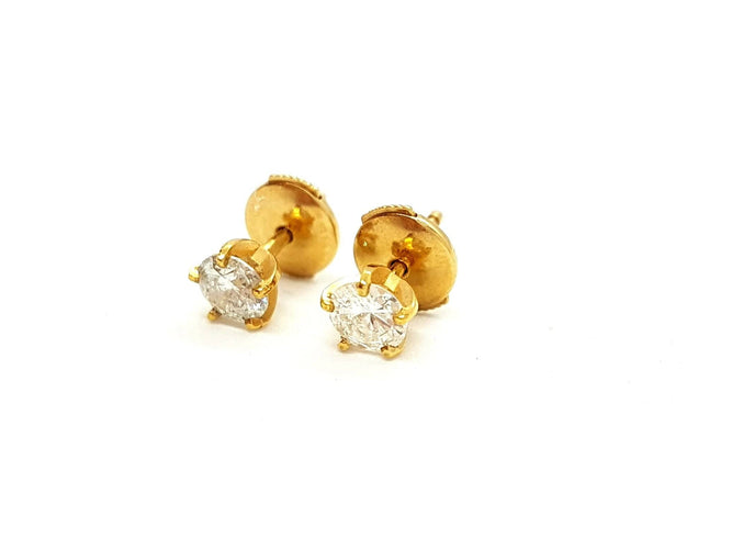 Boucles d'oreilles Boucles d'oreilles Puces Or jaune Diamant 58 Facettes 06429CD