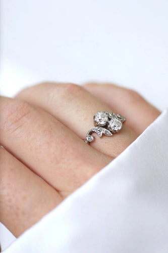Bague Bague Toi et Moi or rose, platine, et diamants 58 Facettes