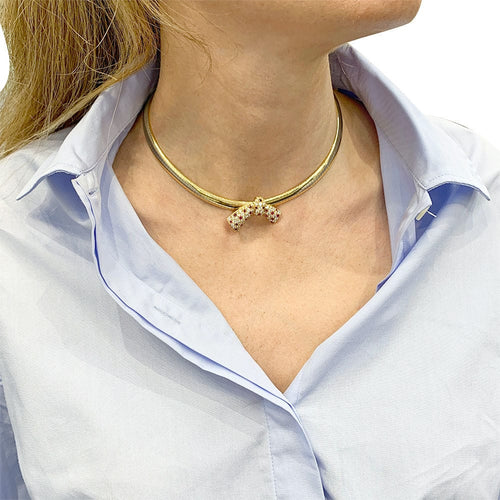 Collier Collier transformable Van Cleef & Arpels, or jaune, rubis, diamants. 58 Facettes 32011