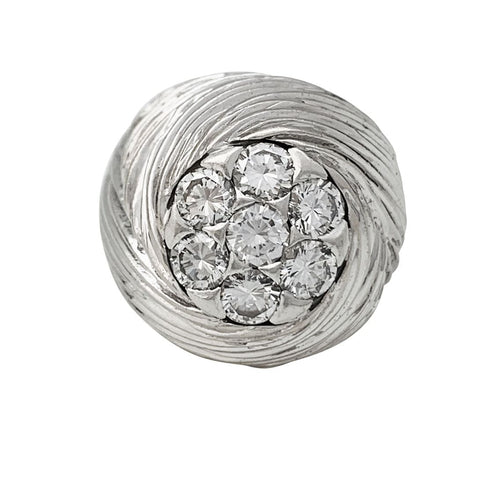 Bague 46 Bague dôme en or, platine et diamants. 58 Facettes 30943