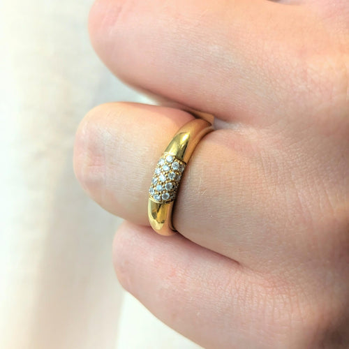 Bague Bague Jonc or jaune et diamants 58 Facettes 27306