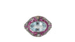 Bague Bague Art Déco or blanc et argent, aigue marine, rubis et diamants 58 Facettes 31442
