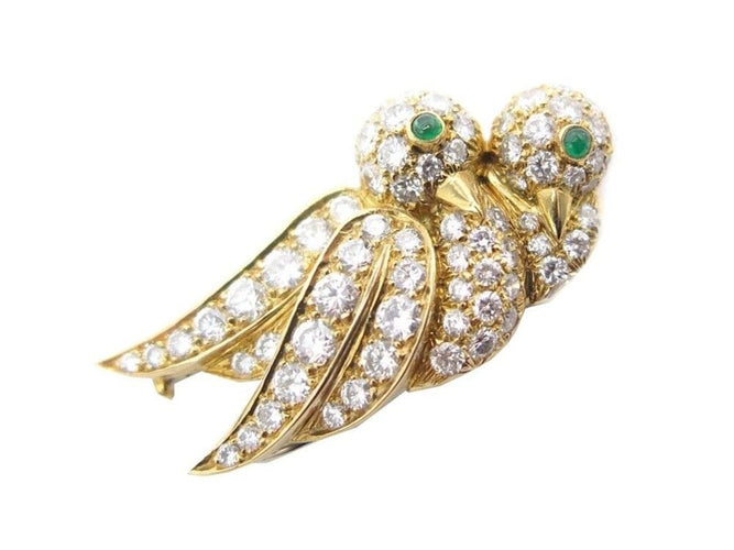 Broche broche VAN CLEEF & ARPELS couple d'oiseaux 68 diamants 2.1ct 58 Facettes 235833