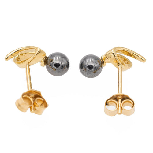 Boucles d'oreilles Boucles d'oreilles puces Or jaune hématite 58 Facettes 2360818CN