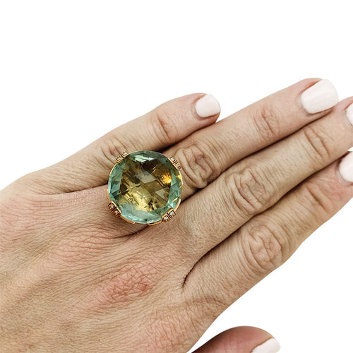 Bague 48 Bague Bulgari, "Parentesi Cocktail", prasiolite, diamants. 58 Facettes 30941