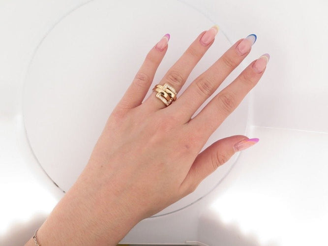 Bague 53 bague BOUCHERON dechainee en or jaune 18k diamants 0.42ct 53 58 Facettes 252038