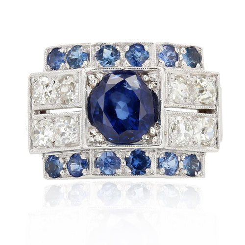 Bague 53 Bague art déco saphirs et diamants ancienne 58 Facettes 22-420