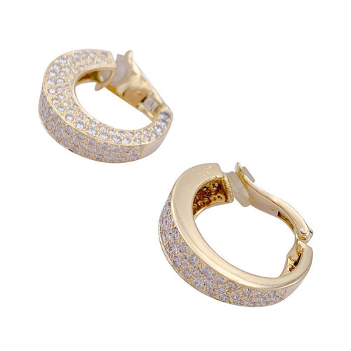 Boucles d'oreilles Clips d'oreilles O.J Perrin, or jaune, diamants. 58 Facettes 32899