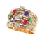 Bague 59 Une bague victorienne en pierres précieuses vieille de 140 ans - saphirs, rubis, émeraudes 58 Facettes 23360-0334