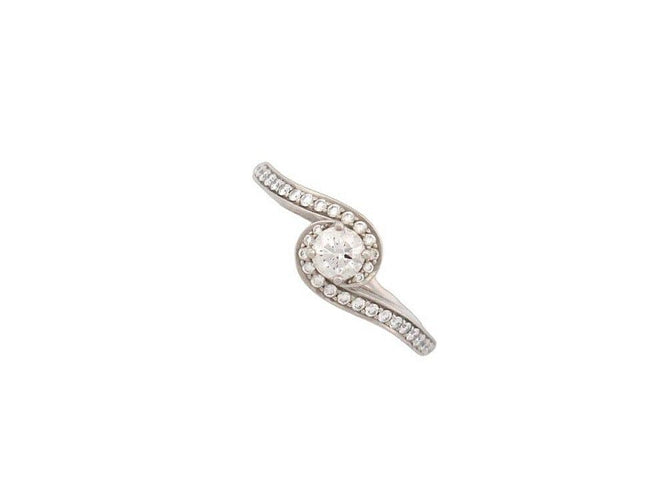 Bague 53 bague DE BEERS solitaire caress platine diamants 0.44ct 58 Facettes 255724