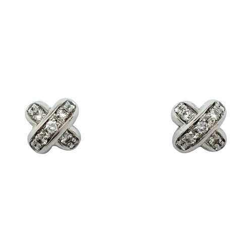 Boucles d'oreilles Boucles d'oreilles Chaumet, Liens, or blanc et diamants. 58 Facettes 31659