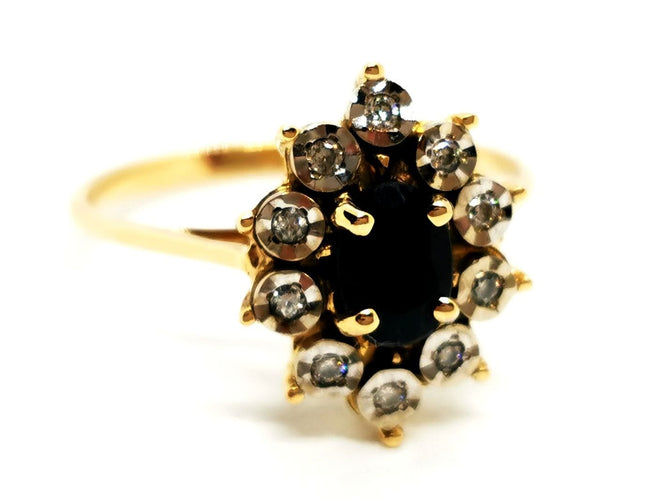 Bague 54 Bague Marguerite Or jaune Saphir 58 Facettes 1752437CN