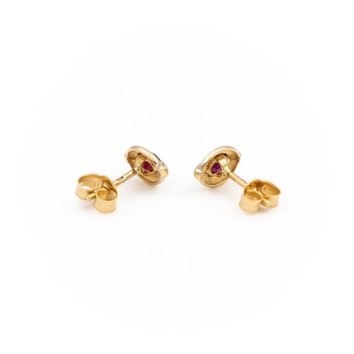 Boucles d'oreilles Boucles d'oreilles Puces Or jaune Rubis 58 Facettes 1752275CN