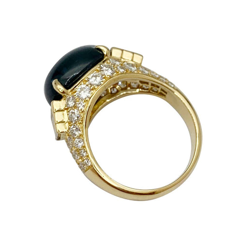 Bague 54 Bague saphir en or jaune et diamants. 58 Facettes 30727