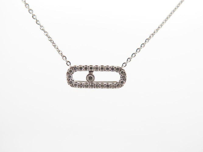 Collier collier MESSIKA move uno pave 04708-wg 35 a 42 cm or blanc 58 Facettes 252149