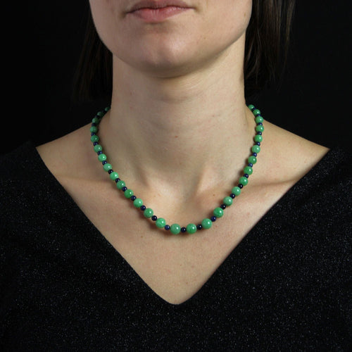 Collier Collier de jade et sodalite 58 Facettes 07-106B