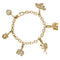 Bracelet Bracelet Cartier en or jaune, 6 breloques, diamants, émeraudes et rubis. 58 Facettes 30849/55