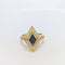 Bague Bague Losange or jaune diamants et saphir 58 Facettes 25587