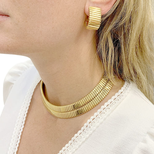 Boucles d'oreilles Boucles d'oreilles Bulgari, "Tubogas", or jaune. 58 Facettes 33067