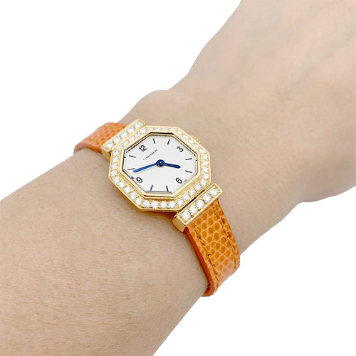 Montre Montre Cartier, "Andine", or jaune, diamants. 58 Facettes 33298