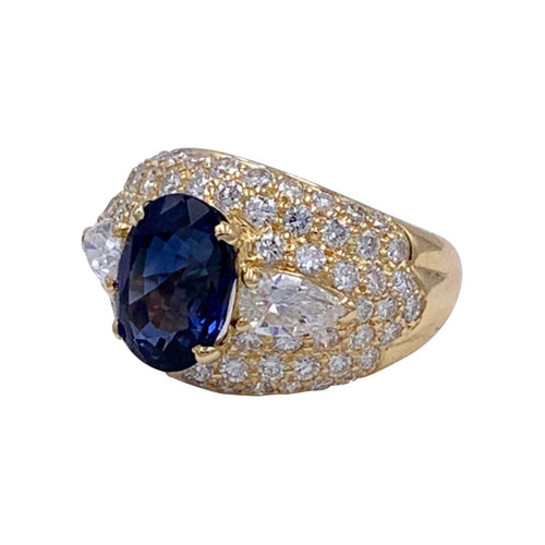 Bague 49 Bague saphir, or jaune et diamants. 58 Facettes 32103