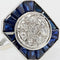 Bague 54 Bague art déco pavage de diamants et saphirs 58 Facettes 22-112