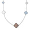 Collier Sautoir Van Cleef & Arpels, "Magic Alhambra", en or blanc, calcédoine et nacre. 58 Facettes 31454