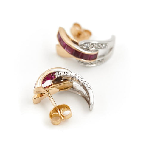 Boucles d'oreilles Guy Laroche Boucles d'oreilles Puces Or jaune Diamant 58 Facettes 1731664CN