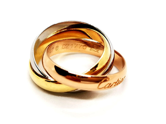 Bague 47 Cartier Bague Alliance Trinity Or jaune 58 Facettes 1512616CN