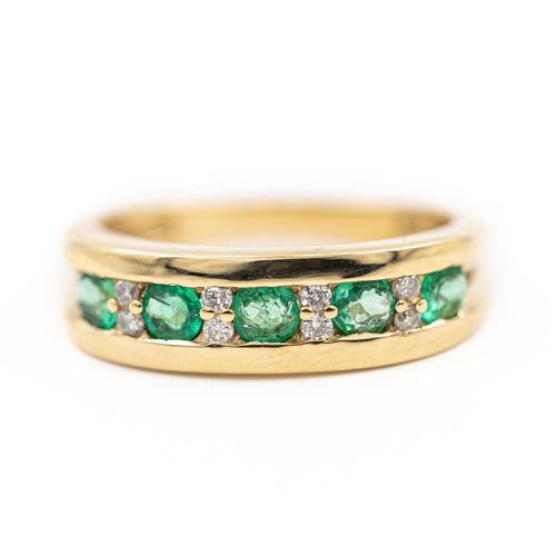 Bague 53 Bague Alliance Or jaune Emeraude 58 Facettes 2024143CN