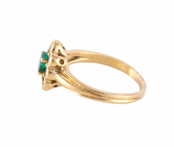 Bague BAGUE FLEUR, EMERAUDE & DIAMANTS 58 Facettes BO/220093 NSS