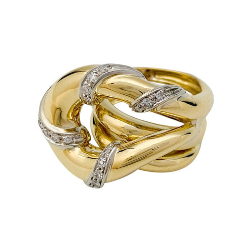 Bague 47 Bague "Noeud" en or sertie de diamants. 58 Facettes 31192