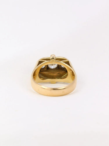 Bague Bague tank Art Déco en or jaune et diamants 58 Facettes J27