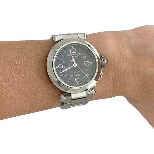 Montre Montre Cartier, modèle "Pasha", en acier. 58 Facettes 31855