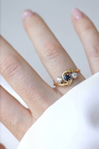Bague Bague Toi et Moi Saphir & Diamants 58 Facettes