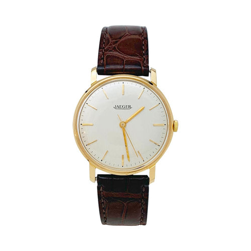 Montre Montre Jaeger en or rose, bracelet cuir. 58 Facettes 31457