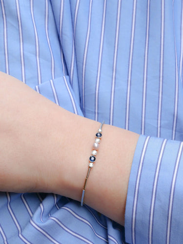 Bracelet Bracelet Belle Epoque 2 Ors Perle fine Diamants Saphirs 58 Facettes J292