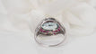 Bague Bague Art Déco or blanc et argent, aigue marine, rubis et diamants 58 Facettes 31442