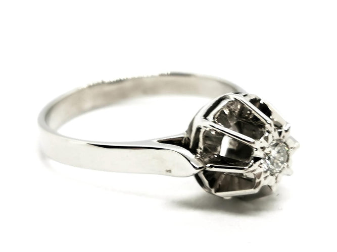 Bague 52 Bague Solitaire Or blanc Diamant 58 Facettes 1763513CN