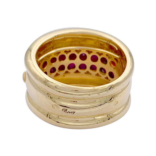 Bague 52 Bague Poiray or jaune, rubies, diamants. 58 Facettes 32190