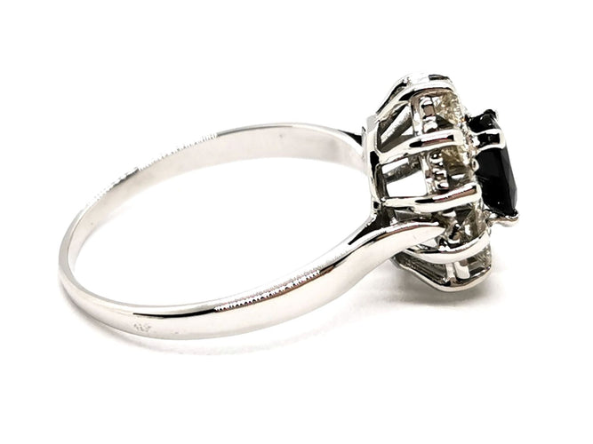 Bague 60 Bague Fleur Or blanc Saphir 58 Facettes 1638626CN