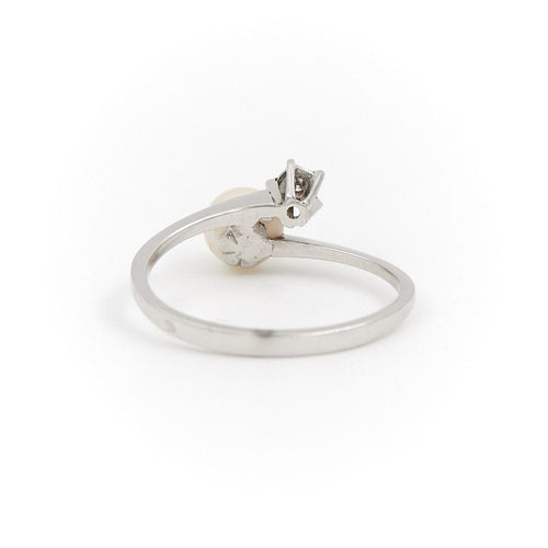 Bague 51.5 Bague Toi & Moi Or blanc Perle 58 Facettes 1653929CN