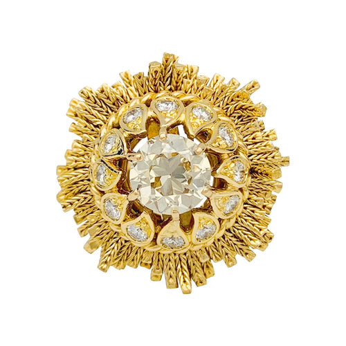 Bague 55 Bague Sterlé en or jaune et diamants. 58 Facettes 31575