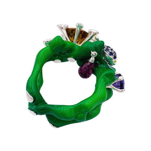 Bague 51 Bague Dior, "Milly Carnivora", laque, diamants, pierres de couleur. 58 Facettes 33130