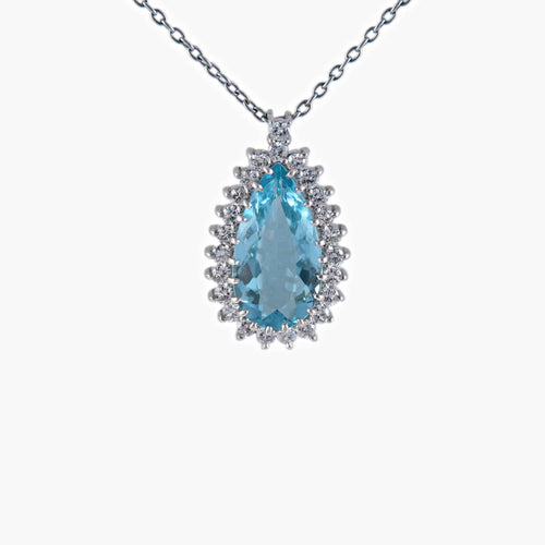 Collier Collier Pendentif Aigue-marine 58 Facettes