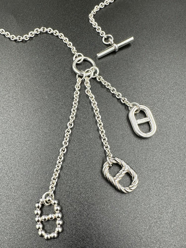 Collier HERMÈS - Collier Vintage Collection Chaîne d’Ancre Parade Argent 58 Facettes