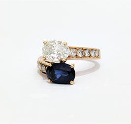 Bague 47 Bague toi et moi saphir et diamants 58 Facettes 1-701/1