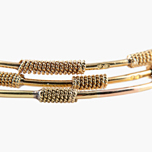 Bracelet Trois Bracelets Jonc OR Jaune 58 Facettes