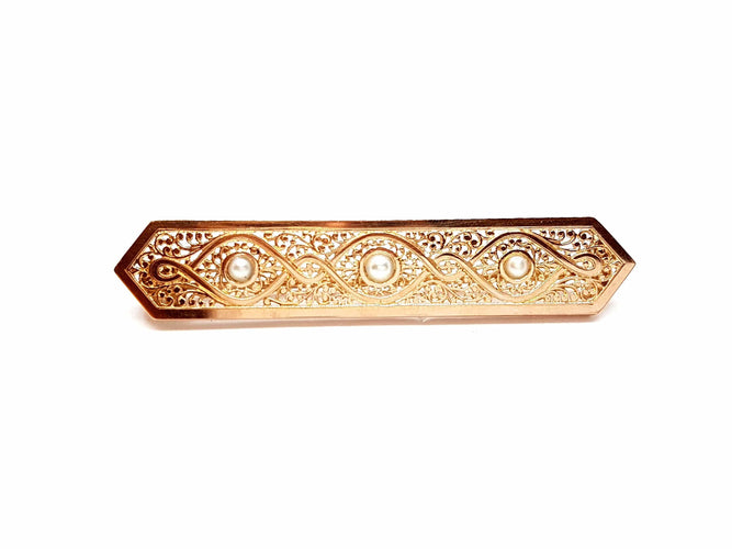 Broche Broche Art déco Or rose Perle 58 Facettes 06302CD