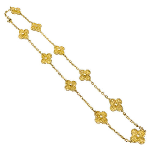 Collier Collier Van Cleef & Arpels, "Vintage Alhambra", or jaune. 58 Facettes 32865